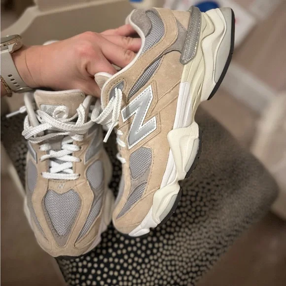 New Balance 9060 Beige and Gray Sneakers - Picture 5 of 10